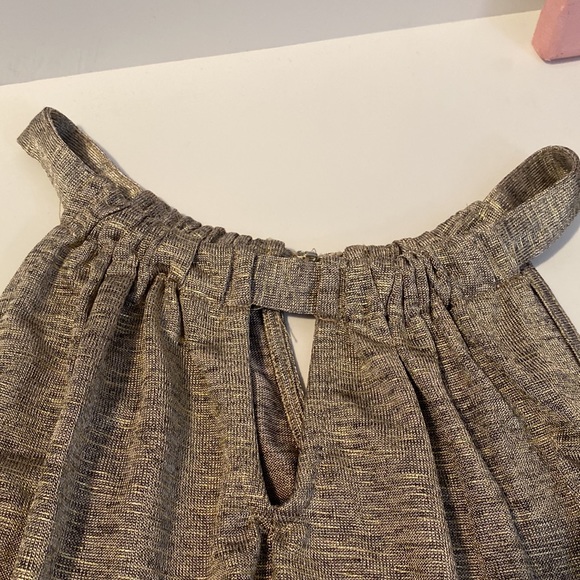 INC International Concepts Gold Metallic Halter Top Sleeveless | Size PS - Picture 9 of 9